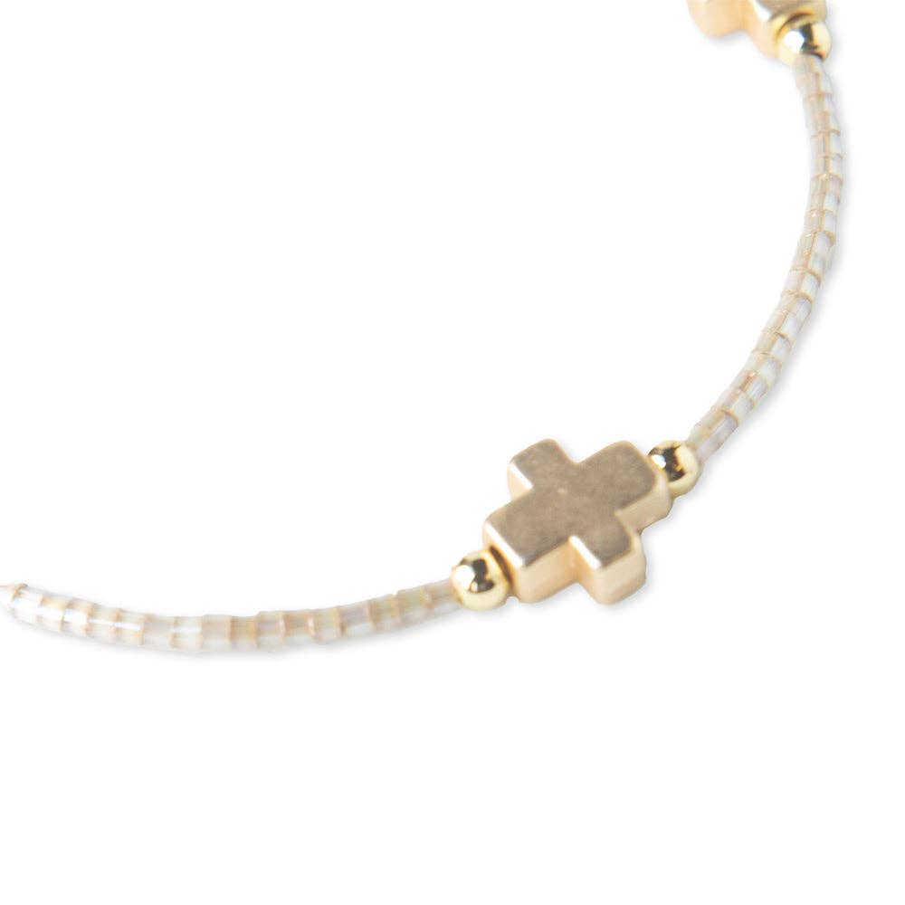 Lenny & Eva: Faith Beaded Cross Bangle