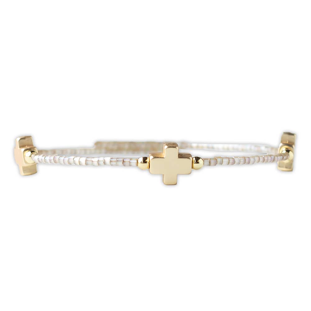 Lenny & Eva: Faith Beaded Cross Bangle
