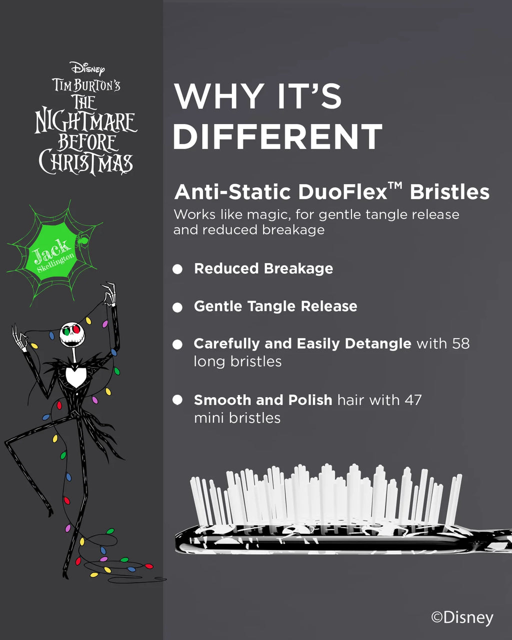 Nightmare Before Christmas Detangling Unbrush - Jack Skellington