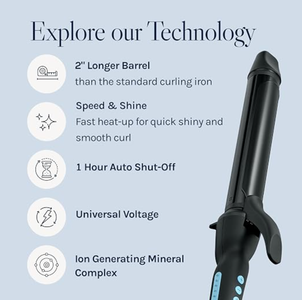 Bio Ionic 1 in. Long Barrel Curling Iron
