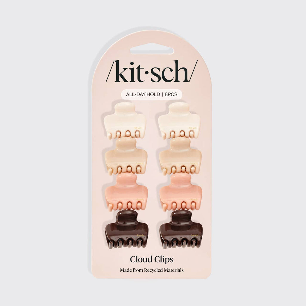 Recycled Plastic Mini Cloud Claw Clips 8pc Set - Rosewood