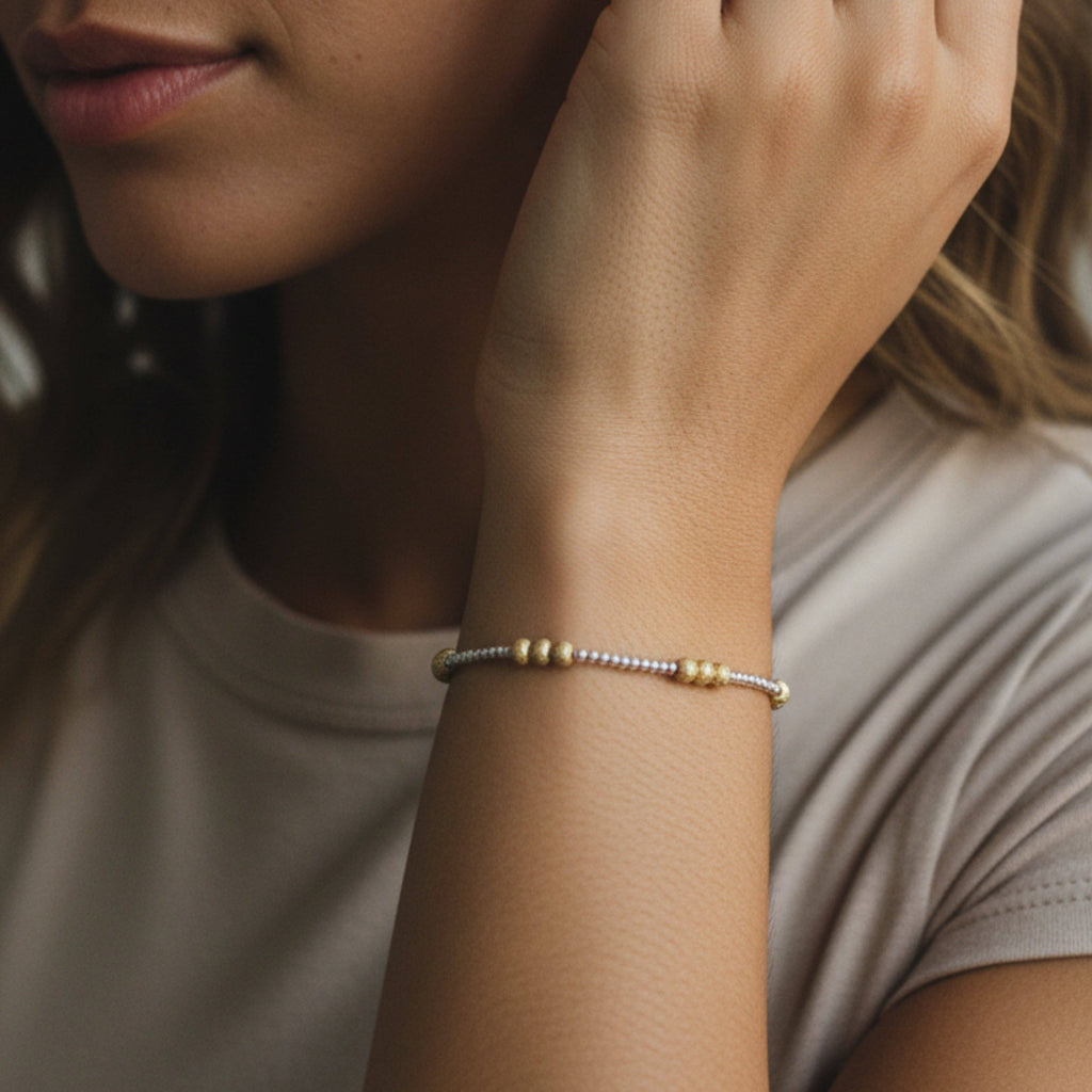 Lenny & Eva: Mixed Metal Beaded Bracelet