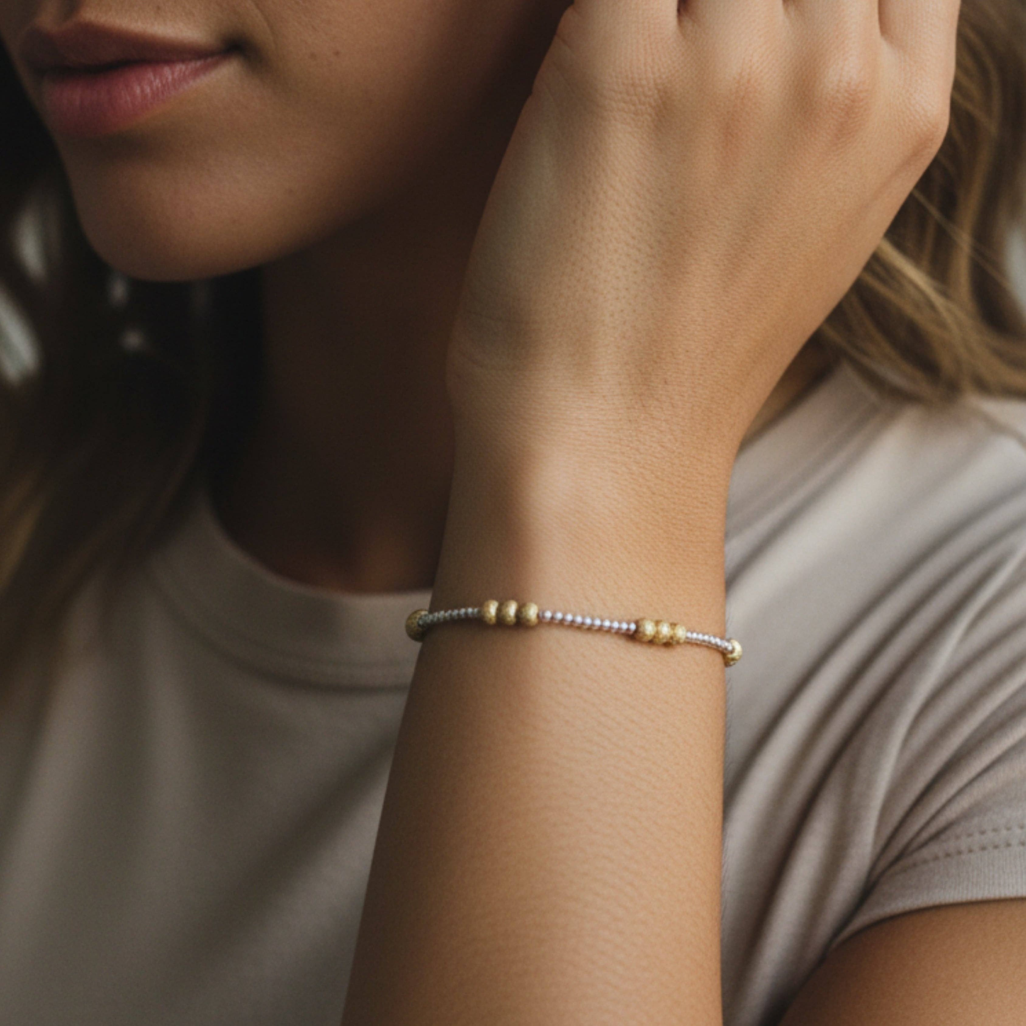 Lenny & Eva: Mixed Metal Beaded Bracelet