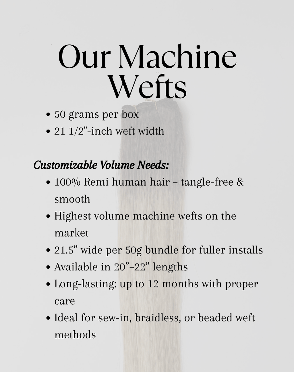 Lisa Machine Wefts - Christian Michael Hair Extensions